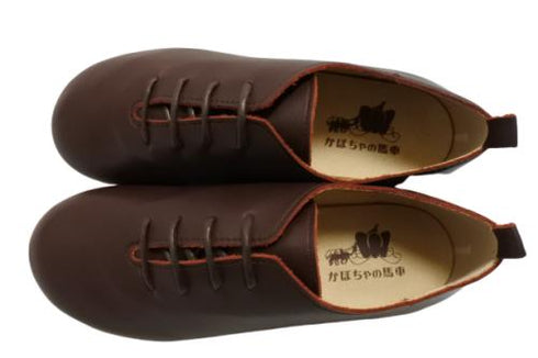 【かぼちゃの馬車CA-15 ボルドー】ころんと靴紐シューズ